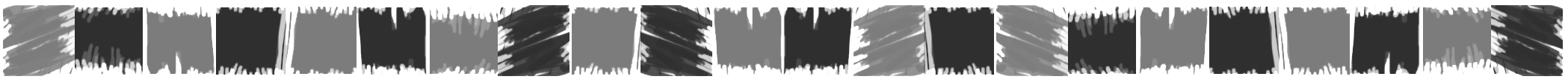 Abstract digital artwork with black, white, gray, and beige colors and a cityscape silhouette pattern.