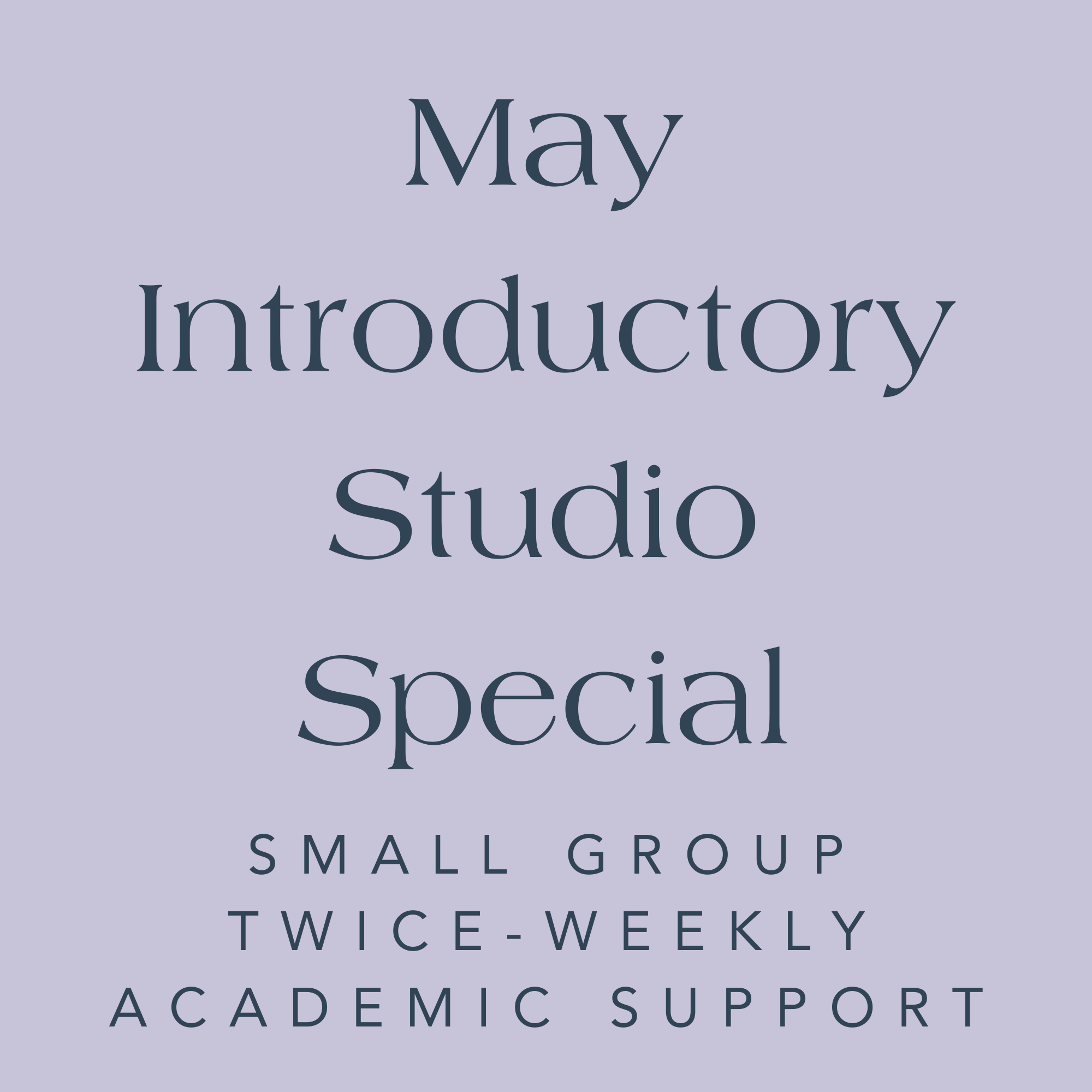 May Introductory Studio Special