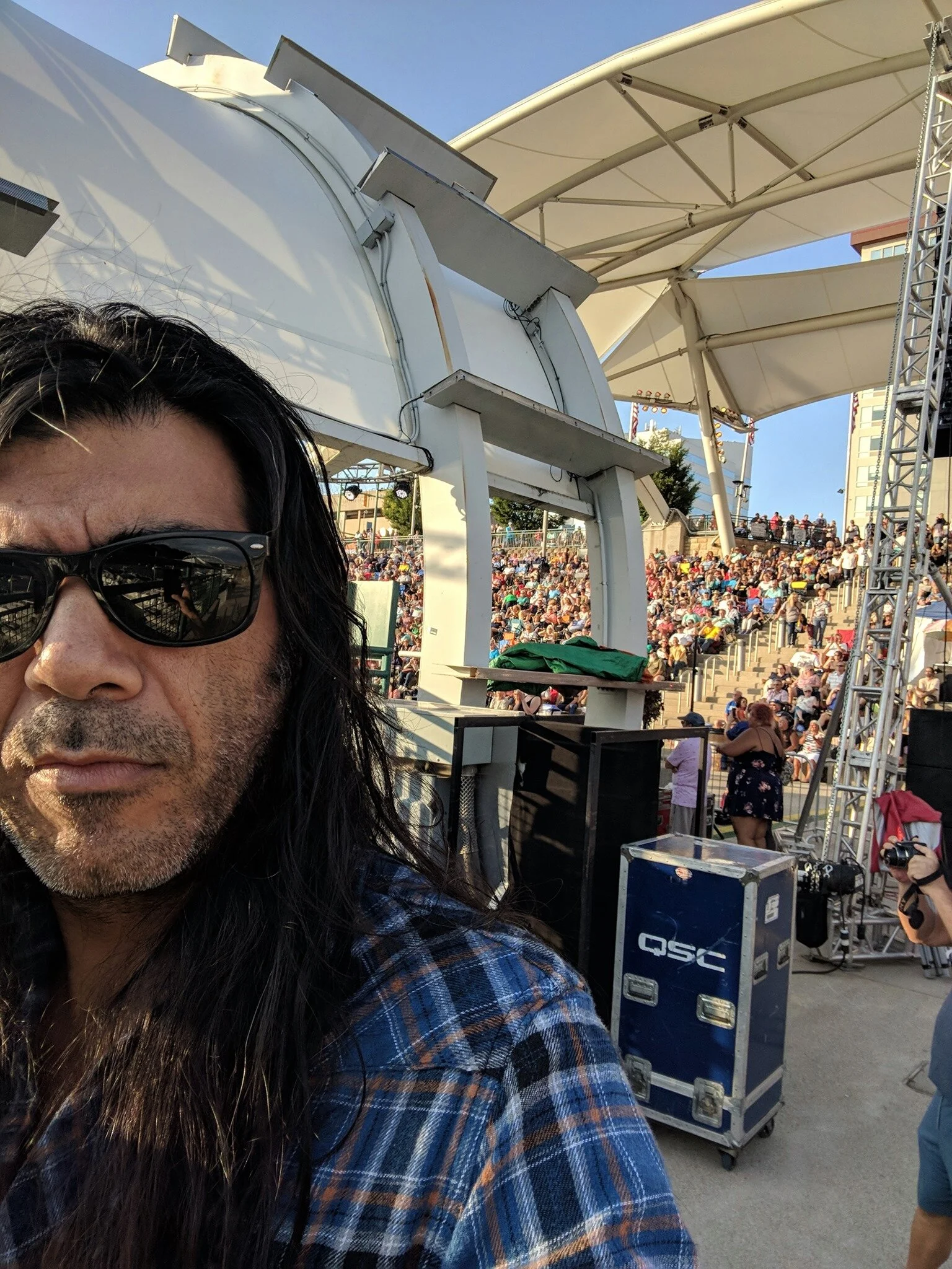 Playing bass in Charleston, WV  
*10,000+ people in attendance
