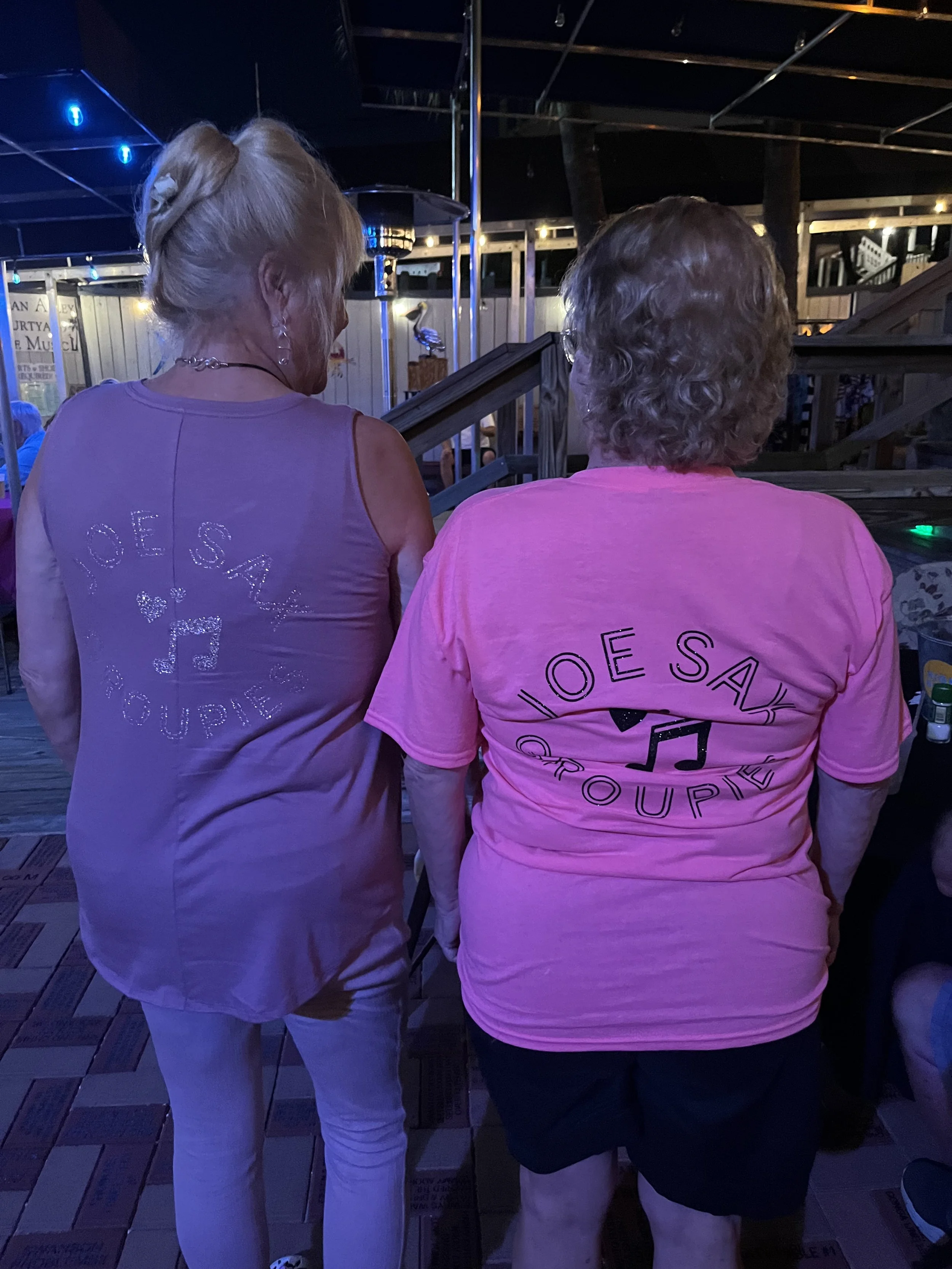 Homemade Joe Sax groupie t-shirts!  Thank you Suzy & Bonnie!