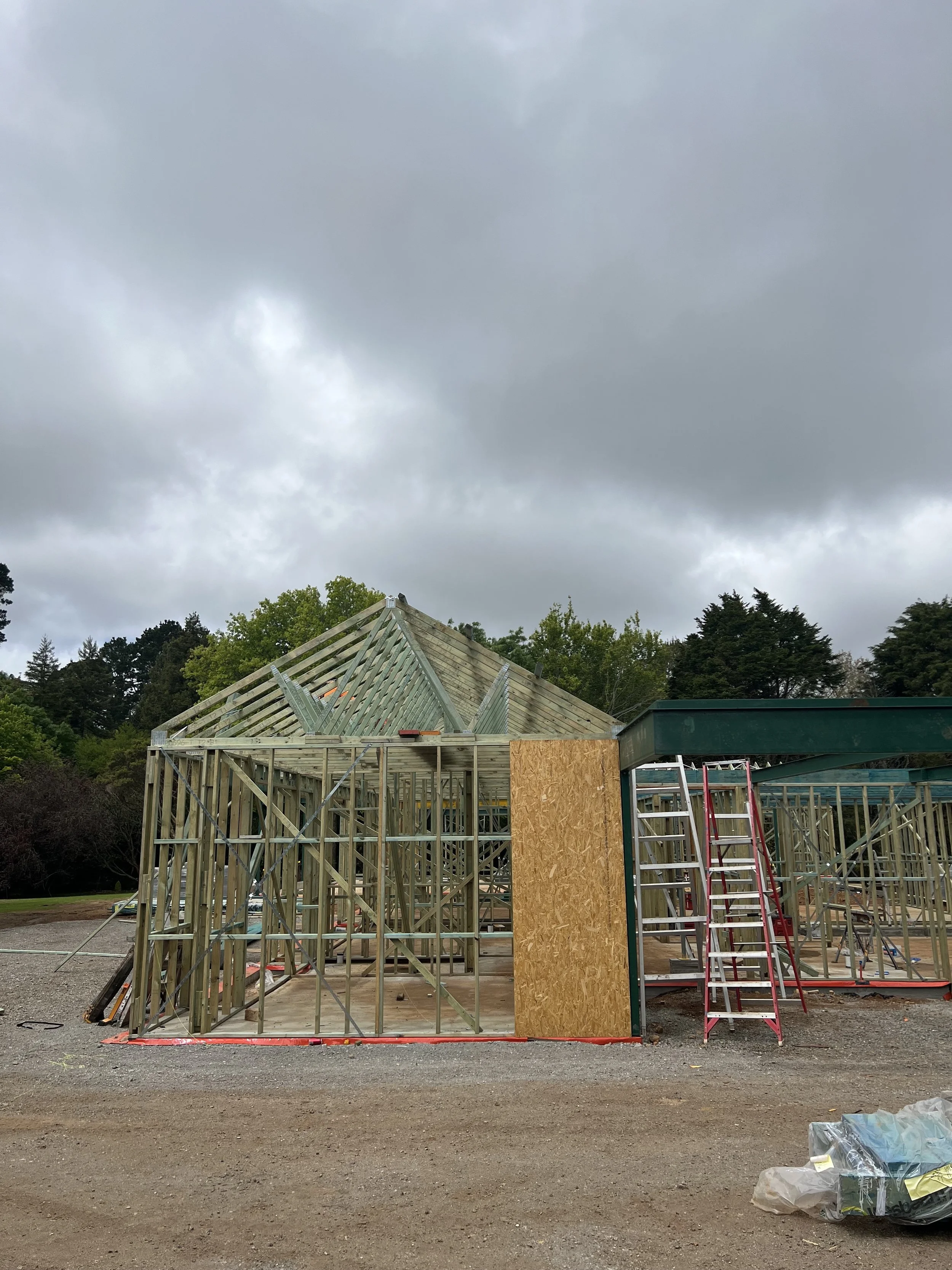 Timber frame construction of a new home by Baltimore Constructions in the Southern Highlands