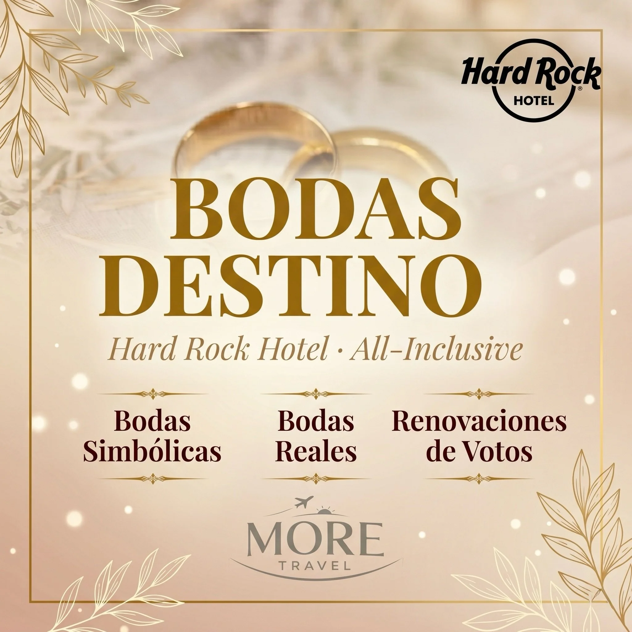 Al estilo Hard Rock en sus m&aacute;s de 8 propiedades organizamos tu Boda seg&uacute;n tus necesidades 👰🏻&zwj;♀️🌸💐💍
Te mereces decir : Si Acepto ! Y tener un ALL INCLUSIVE que complemente la ocasi&oacute;n ☀️
| cu&aacute;l es tu destino Favorit