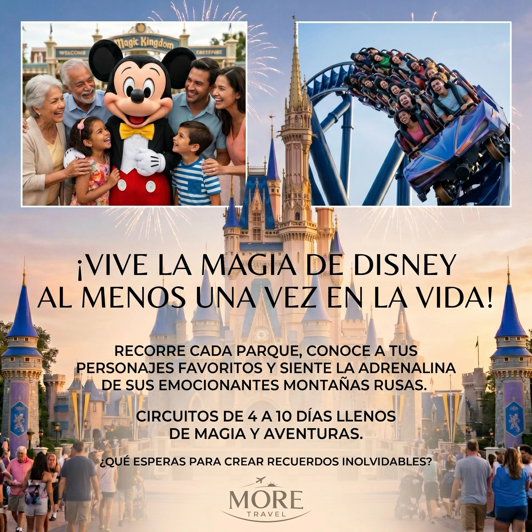 Haz que tu sue&ntilde;o se Cumpla ! 
Contamos con alianza directa con nuestros operadores dise&ntilde;ando lo mejores paquetes para vivir La magia y adrenalina de Disney y la Florida.  #parquesdisney #florida #magickingdom #moretravelcol