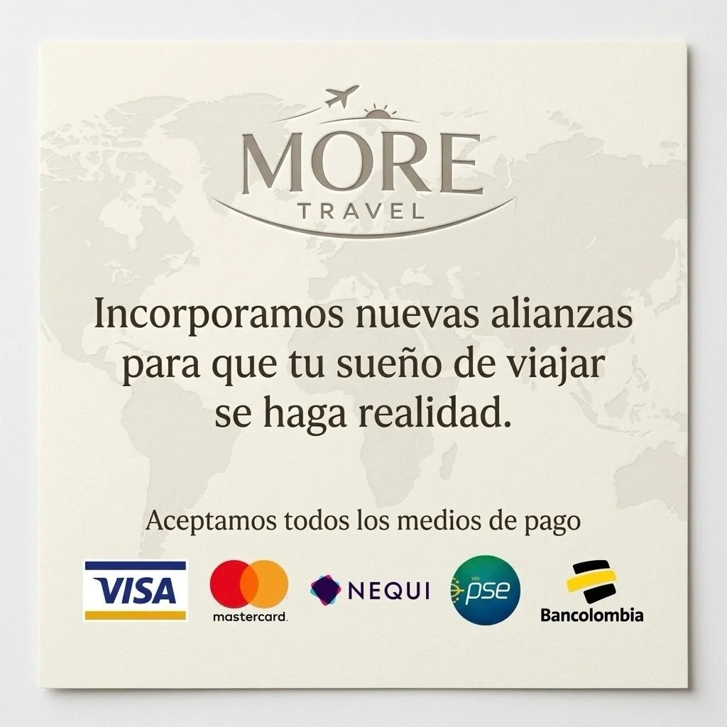 Que pagar sea f&aacute;cil para ti es nuestra prioridad! 
Y as&iacute; hacer realidad tu sue&ntilde;o de Viajar ✈️🤩
Aceptamos todos los Medios de pagos ! 
En Moretravelcol.com puedes realizar tu pago seguro.
#moretravelcol #pagaseguro