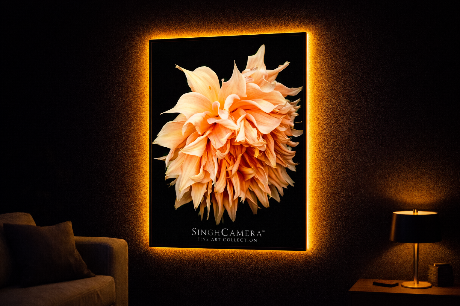 Soft Flame Bloom 16” x 24” Framed Fine Art