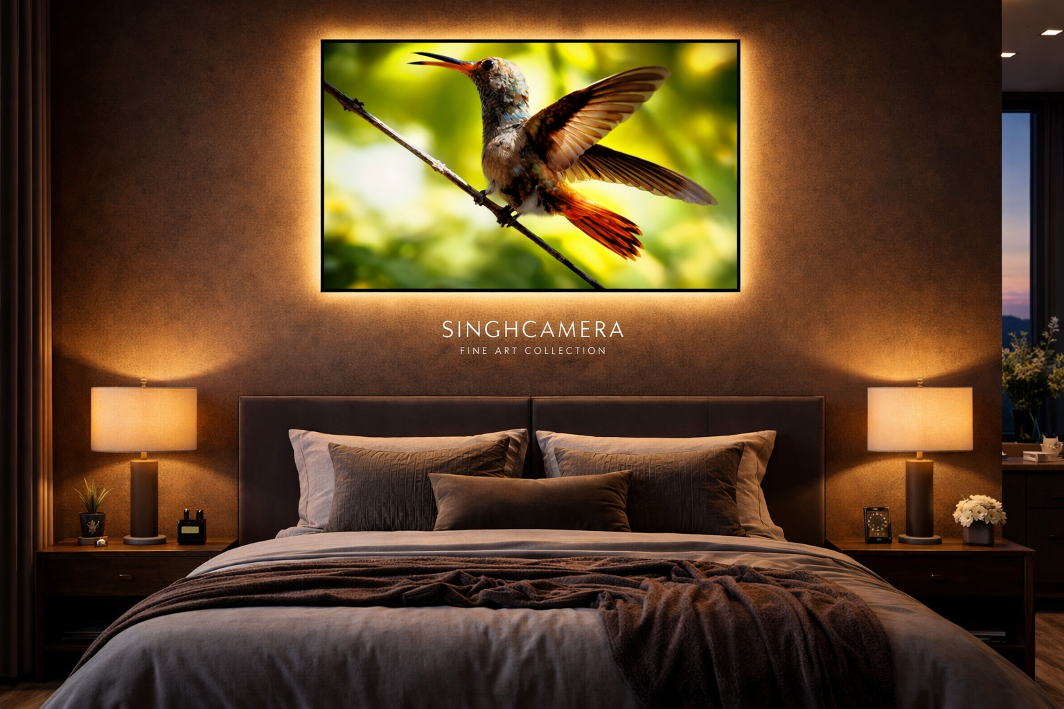 Vibrant Hummingbird Decorative Statue with Wings