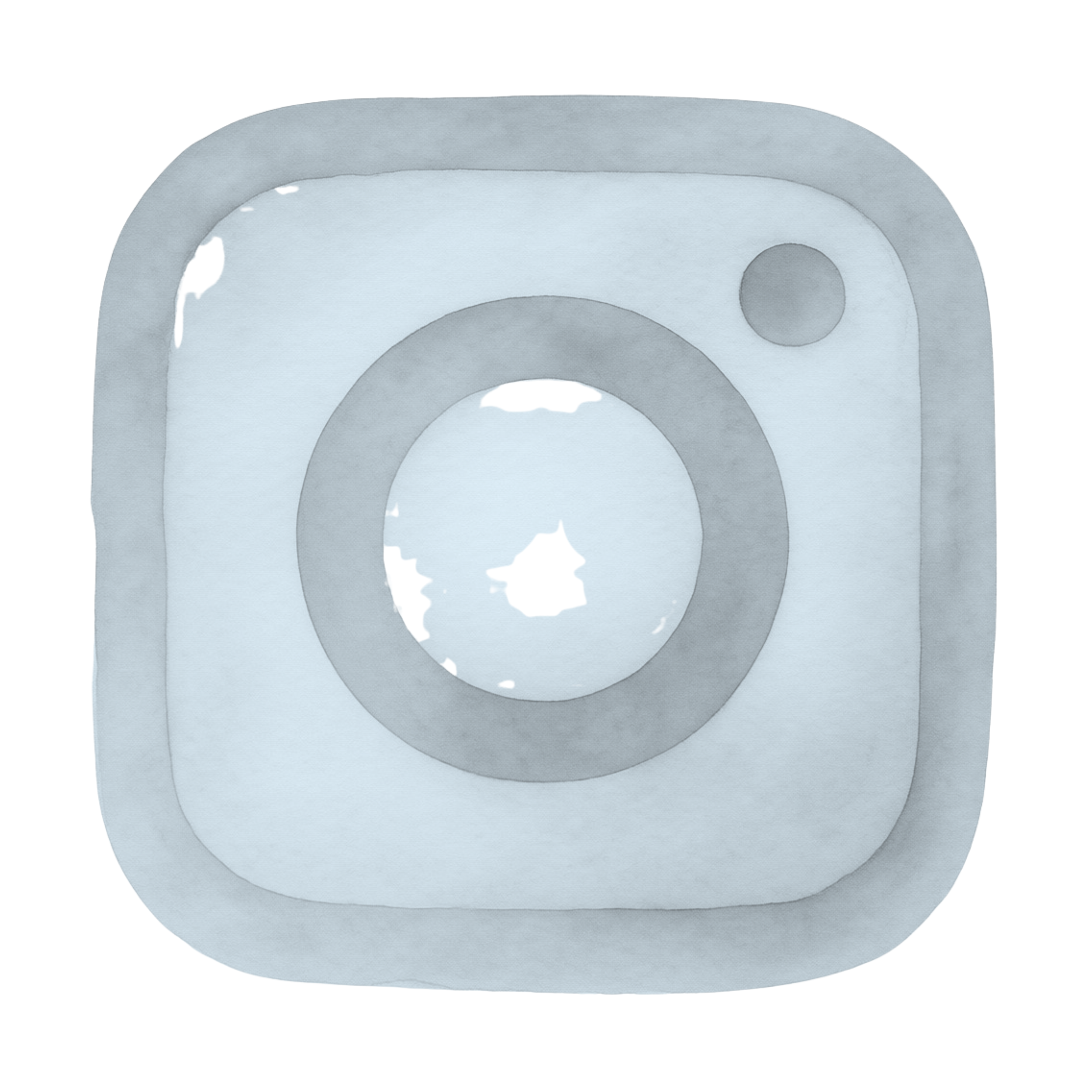 Watercolor illustration of an Instagram logo linking to the Linen and Dove Instagram