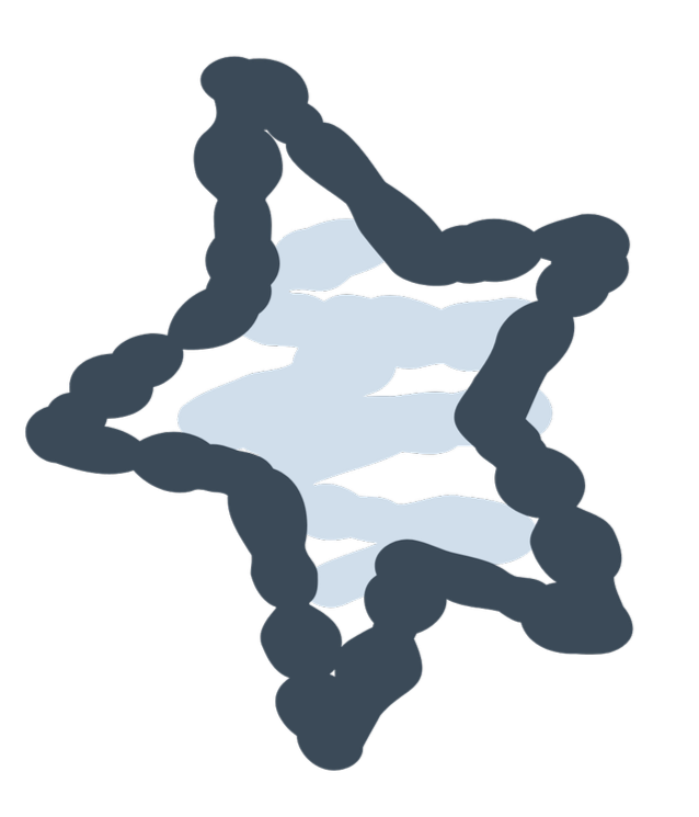 Illustration of a blue star.