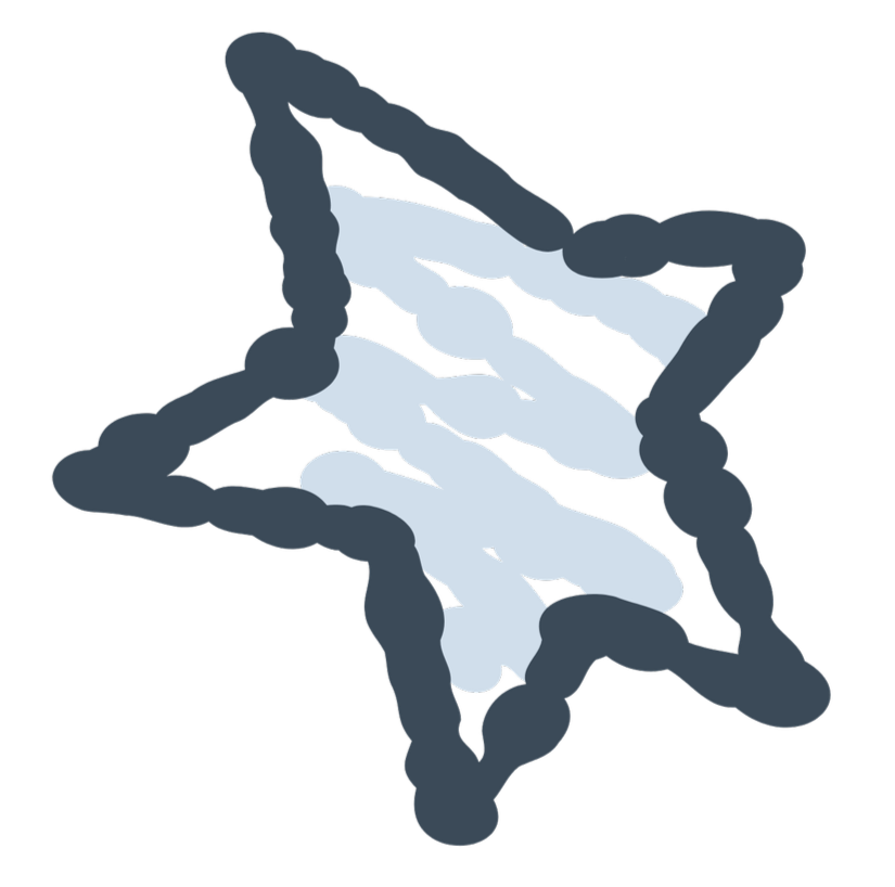 Stylized star with layered borders on a black background