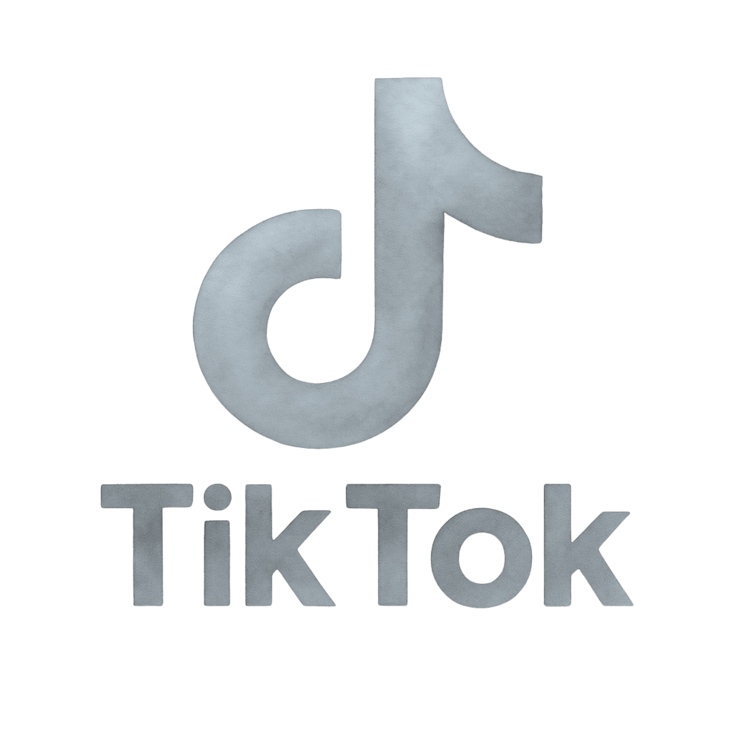 Gray and white graphic with the TikTok logo, linked to the Linen and Dove TikTok.