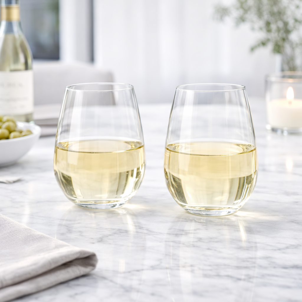 Krosno Duet Stemless Wine Glass 500ml Set of 2 Gift Boxed