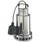 Submersible water pump with power cord and inlet/outlet pipes