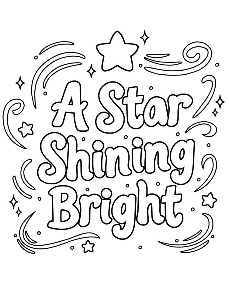A Star Shining Bright Coloring Page