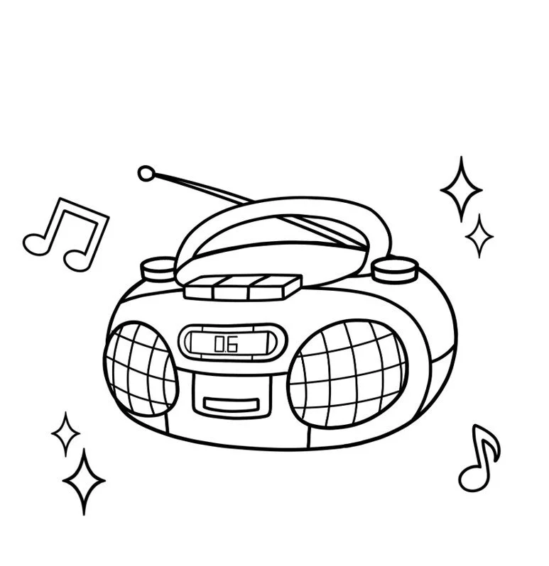 Radio Coloring Picture