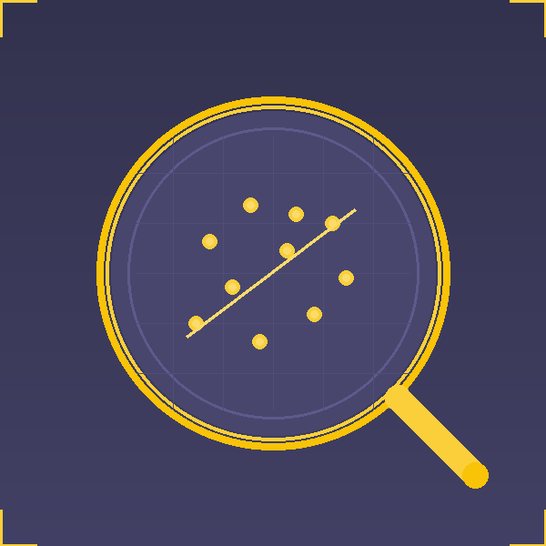 Geometric drawing of an outline square with sections divided by vertical, horizontal, and diagonal lines.