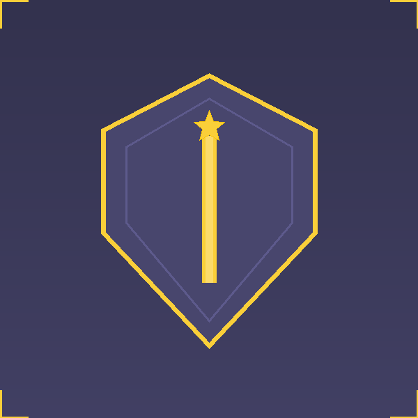 Geometric drawing of an outline square with sections divided by vertical, horizontal, and half circle lines.