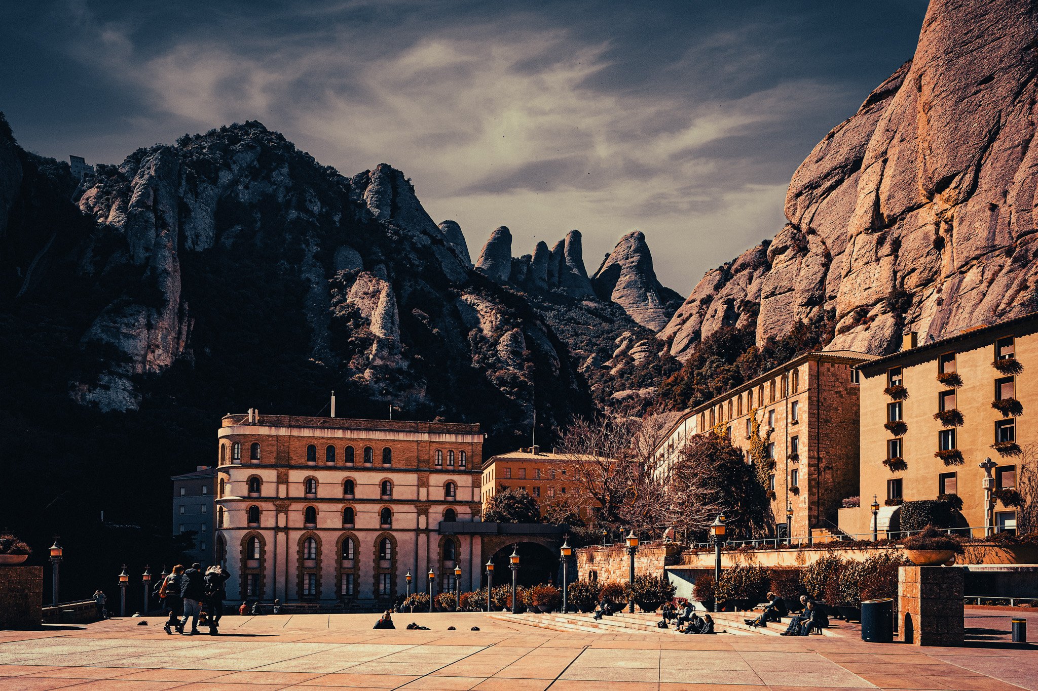 Montserrat monastery beneath the dramatic mountain peaks near Barcelona, a classic day trip for views, nature and Catalan history.