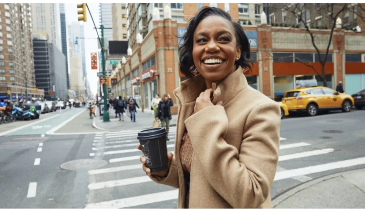 Brittney Johnson walking in New York City