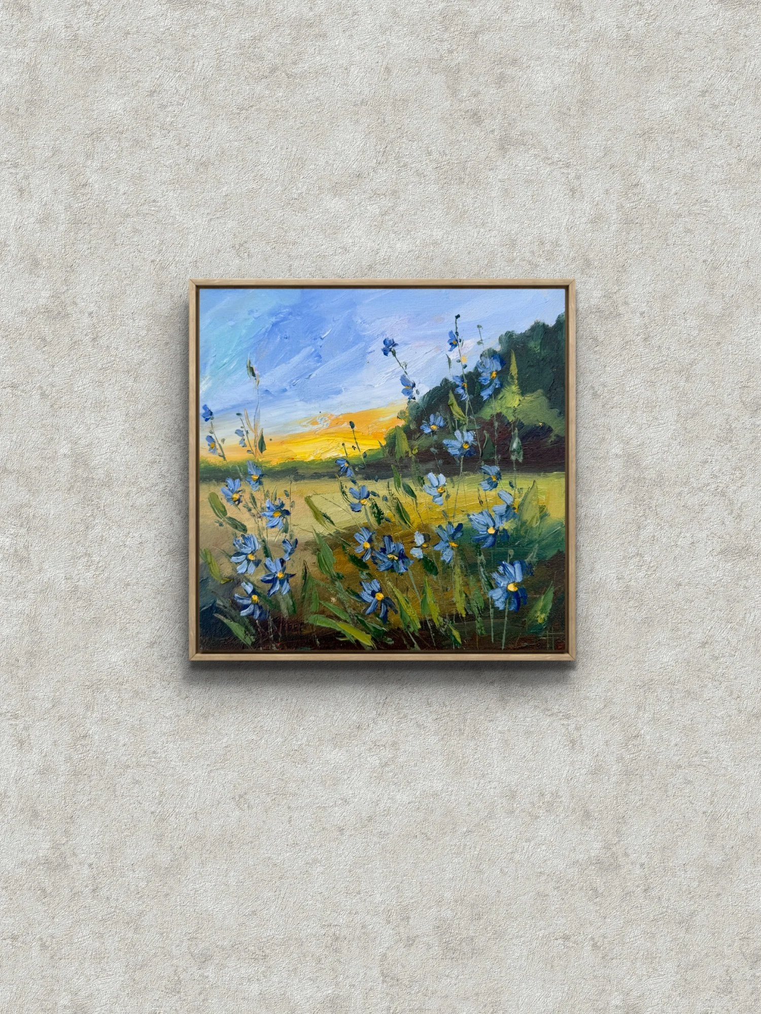 Blue Dreams Original Oil Painting 10x10 in