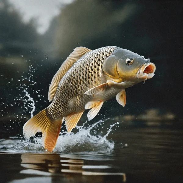 common carp jump out of water