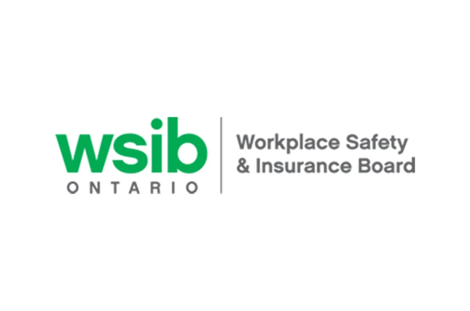 Logo of the Workplace Safety & Insurance Board Ontario with green and black text