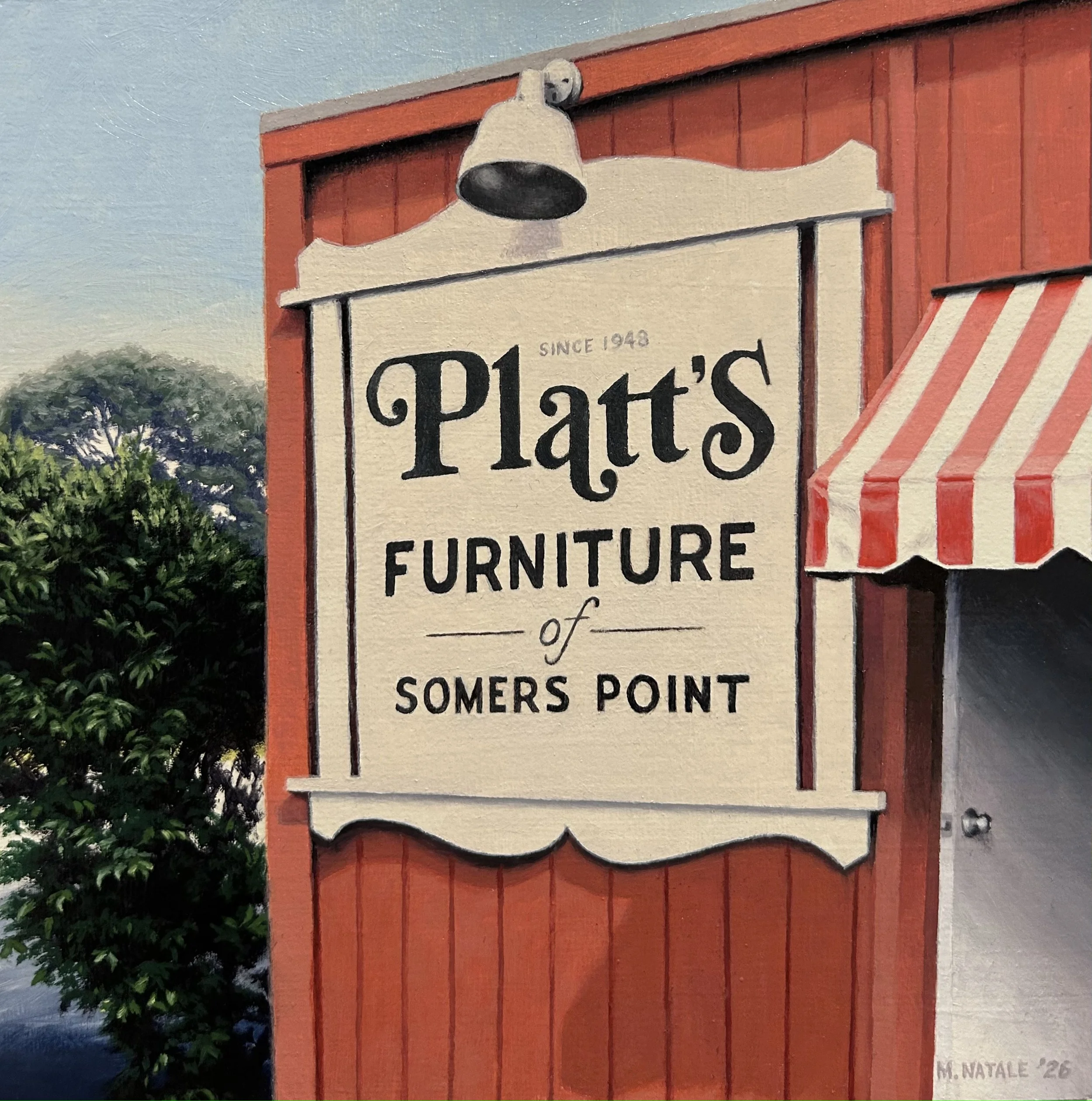 "Platt's Furniture" ~ Oil on panel ~ 8" x 8" - SOLD