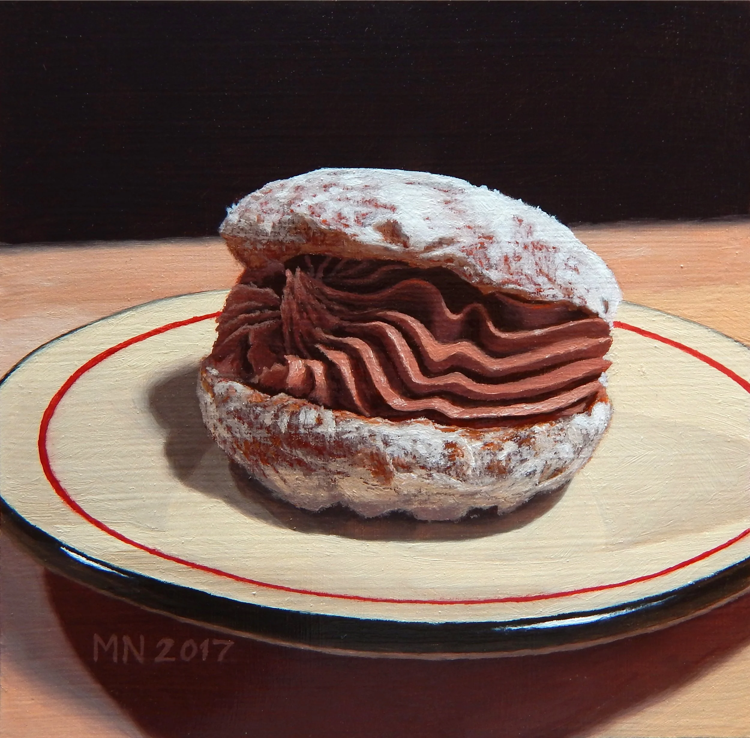"Chocolate Cut Cream" Oil on Board 4.5" x 4.5" - SOLD