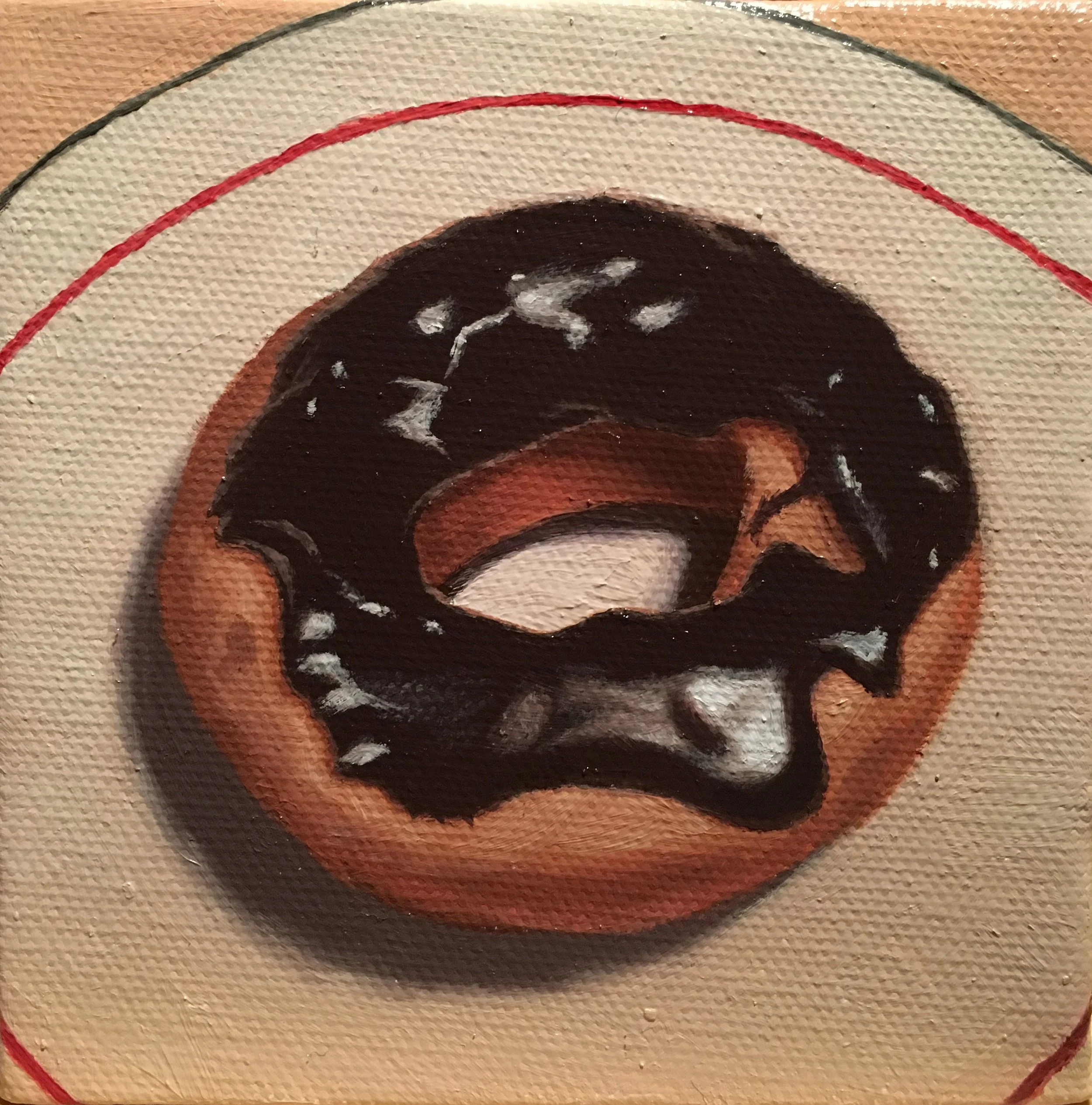 "Chocolate Frosted" Oil on Canvas 4" x 4" - SOLD