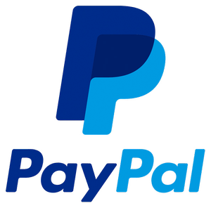 PayPal logo with the word 'PayPal' underneath.
