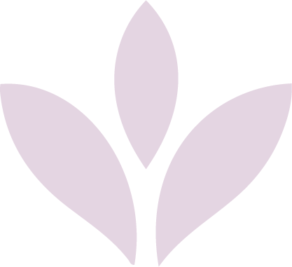 Purple stylized flower with five petals.