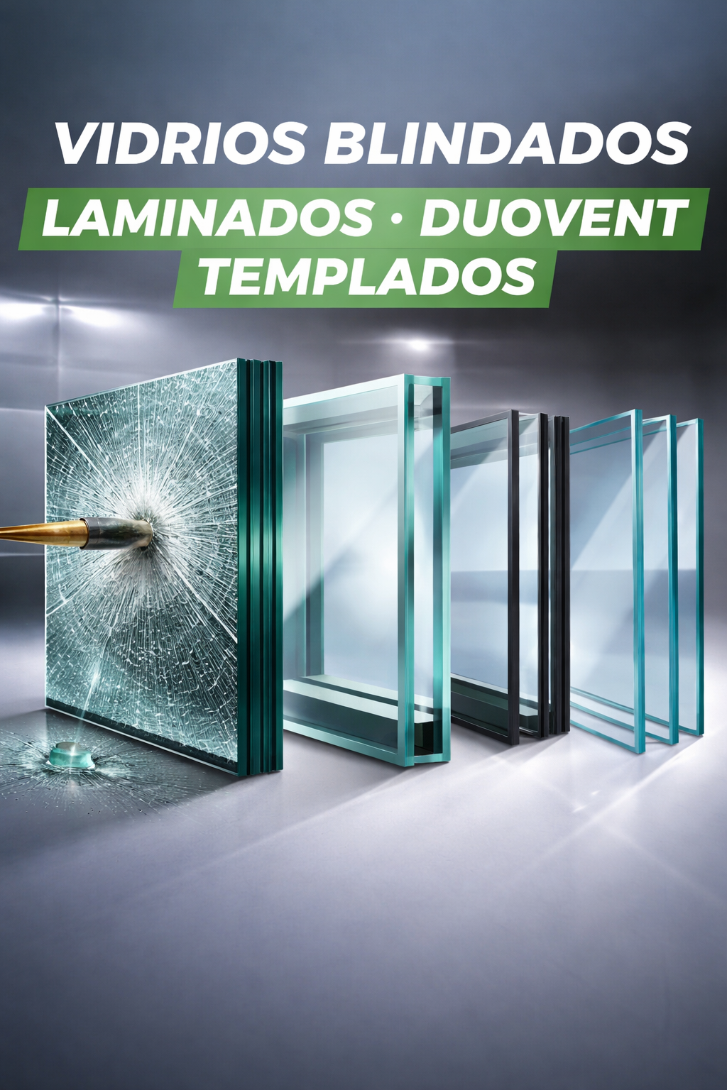 VIDRIOS BLINDADOS, LAMINADOS, TEMPLADOS Y DUO-VENT