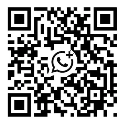 Código QR con logo de WhatsApp en el centro.