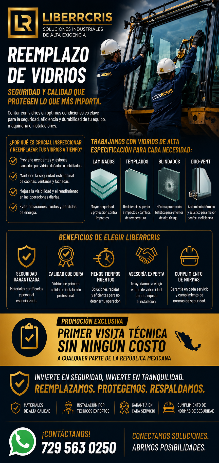 Reemplazo e Instalación de Vidrios Industriales