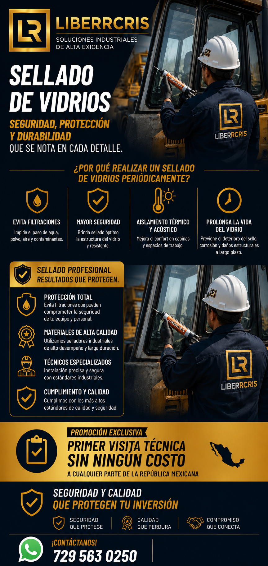Sellado Profesional de Vidrios Industriales