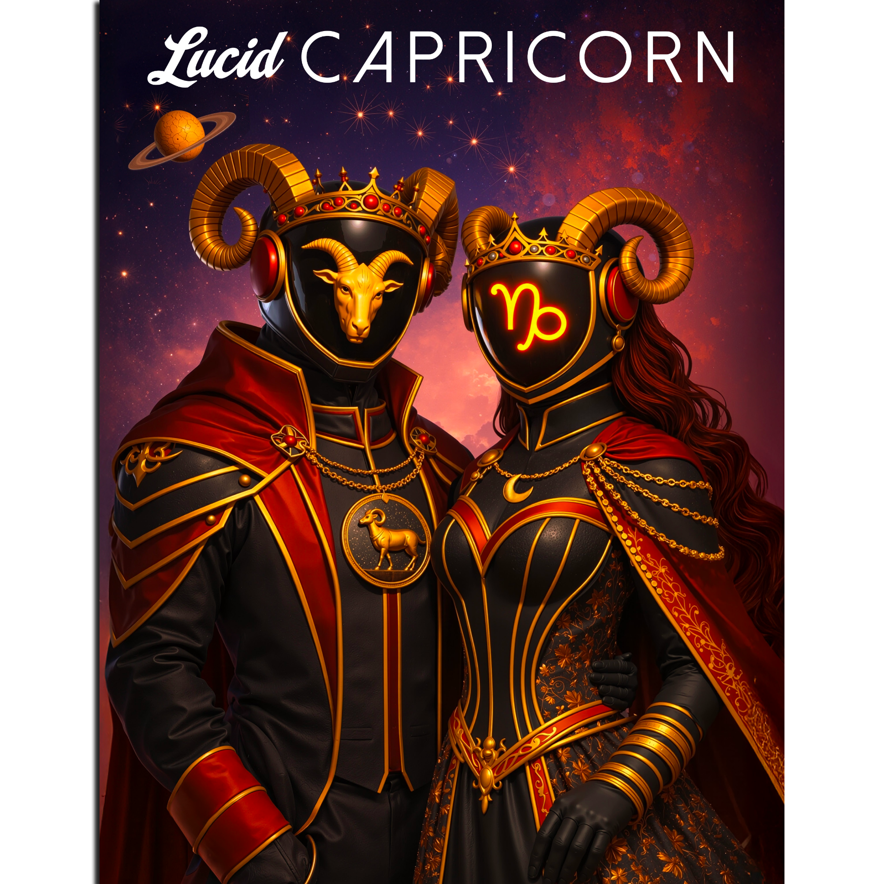 Capricorn Satin Poster — Lucid Zodiac Art Print