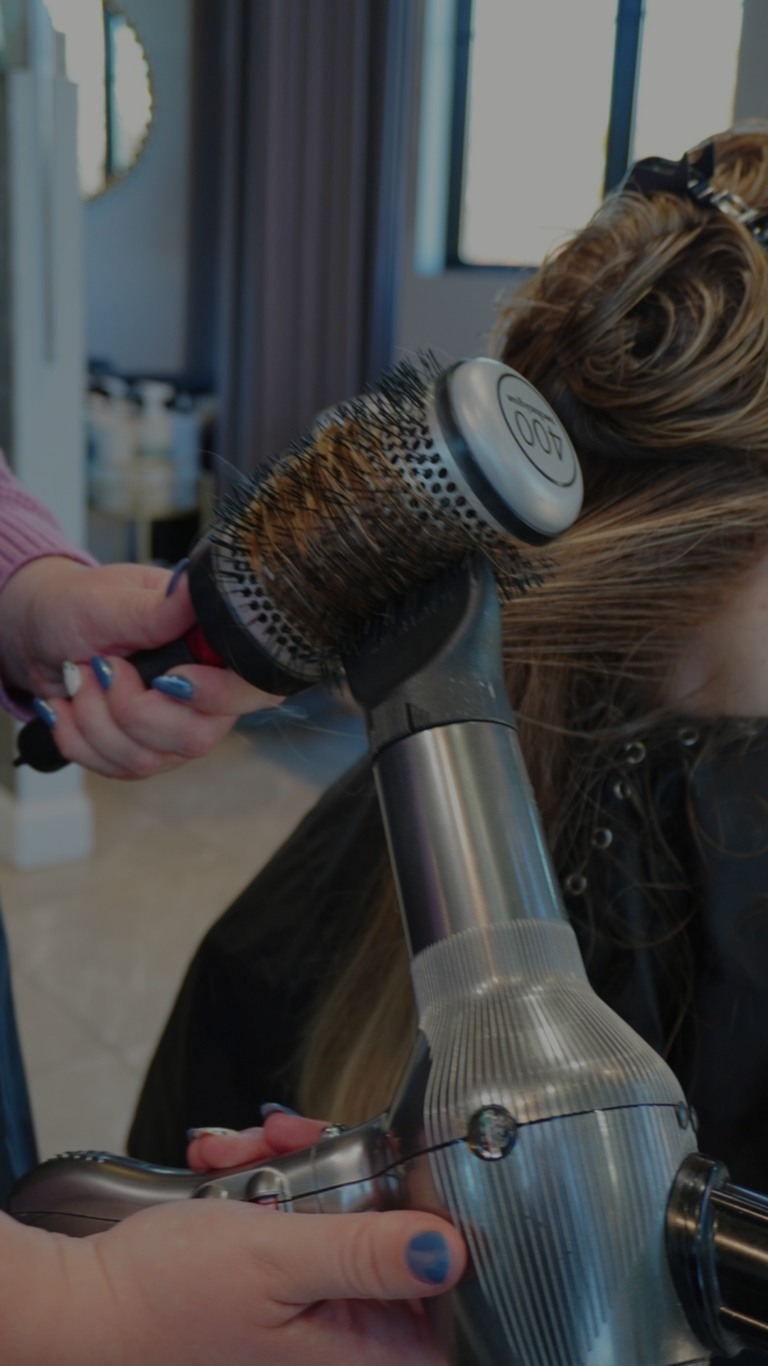 fresh round brush blow dry in Crown Point, Indiana.