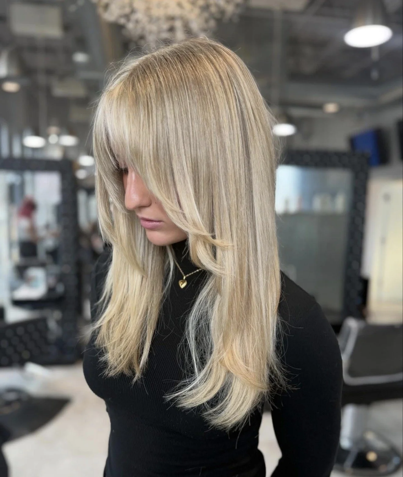 Blonde full highlight and haircut at Beauty and the Beach, in Crown Point, Indiana.