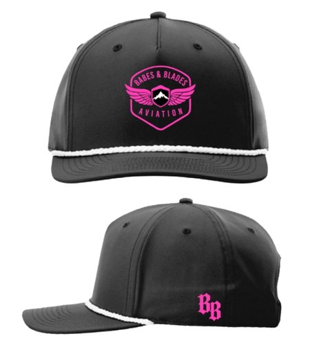 Black Snapback with White Rope