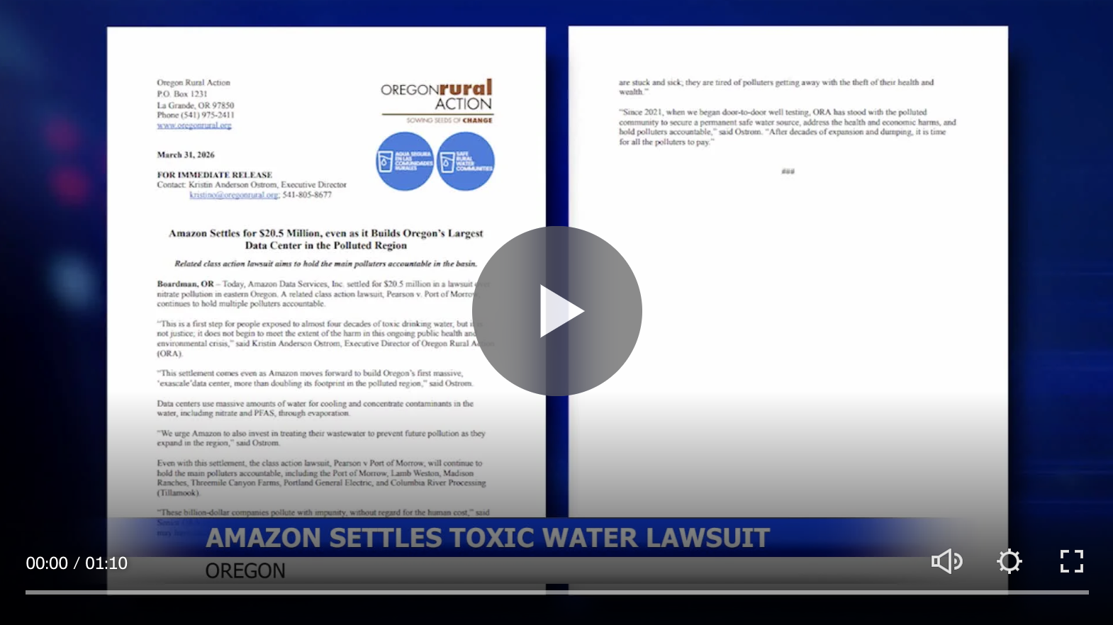 Amazon settles Oregon data center pollution lawsuit for $20.5m