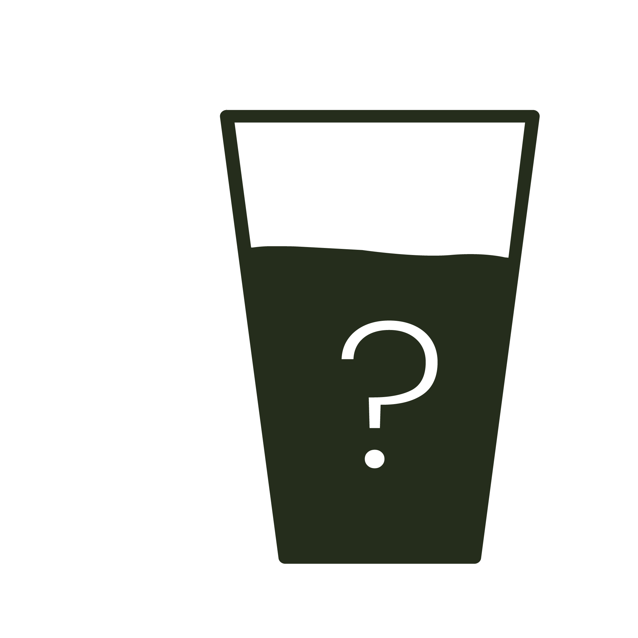 A stylized illustration of a smartphone screen with a question mark at the bottom, set against a dark background.