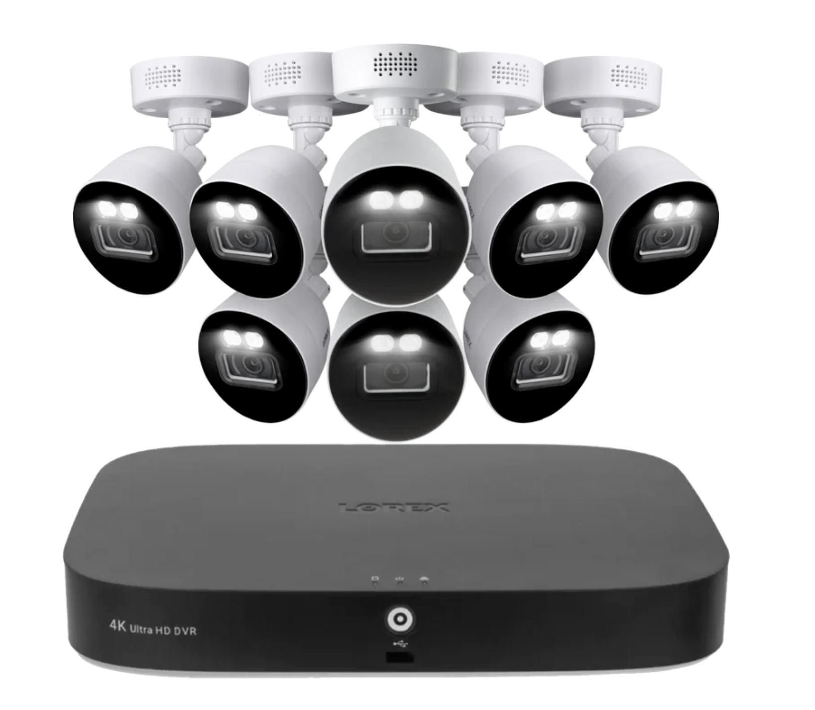 Lorex Classic Fusion 4K 20-Channel (16 Wired + 4 Wi-Fi) 1TB Wired DVR System with 8 Active Deterrence Bullet Cameras and Installation