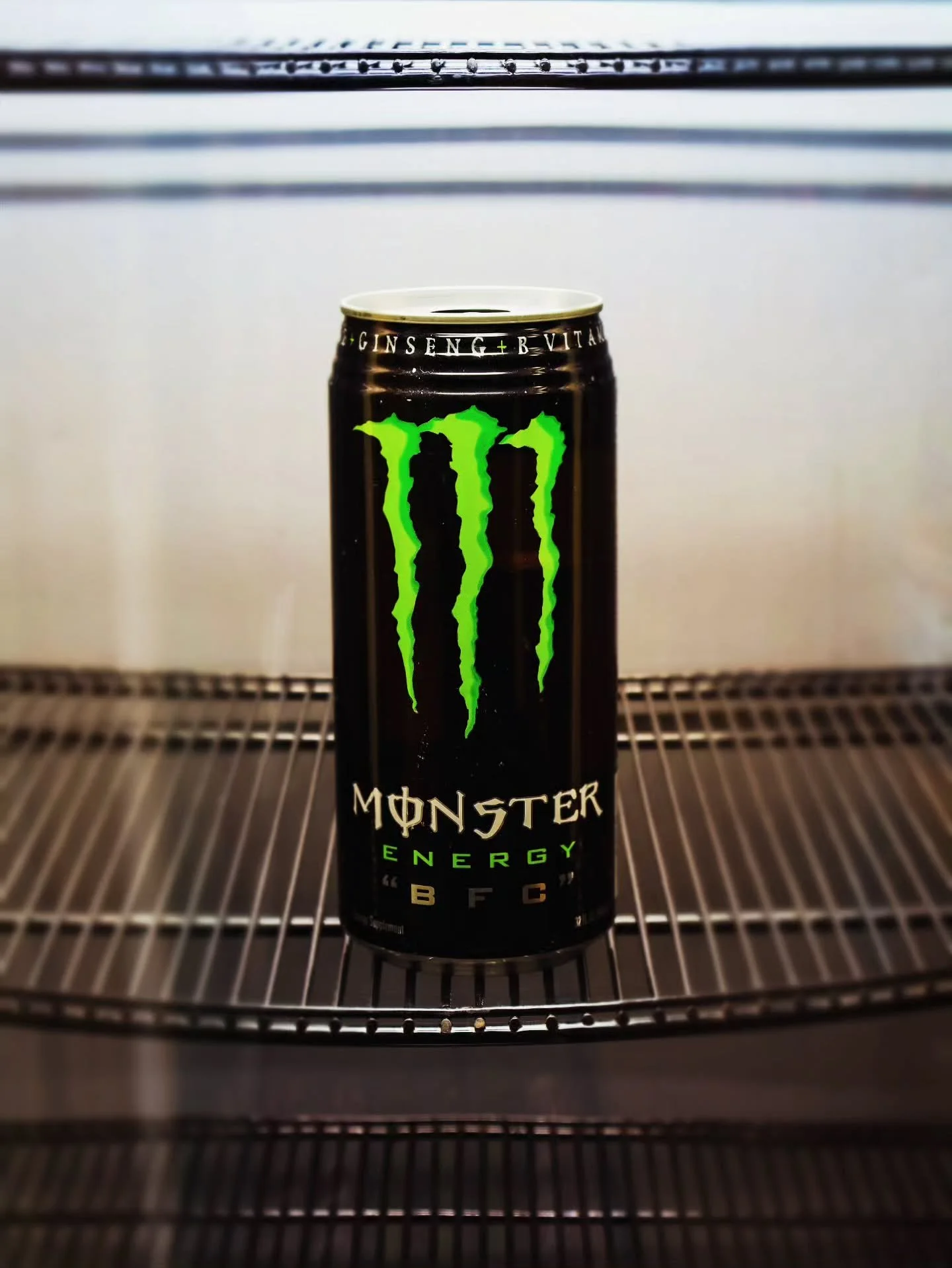 Monster Energys Biggest Can, the "BFC" stands for "Big F*cking Can". Sadly discontinued now, but once was the largest you could find, 32oz, or 946mL, with 320mg of caffeine, double what most flavors are today!

#monsterenergy #ene