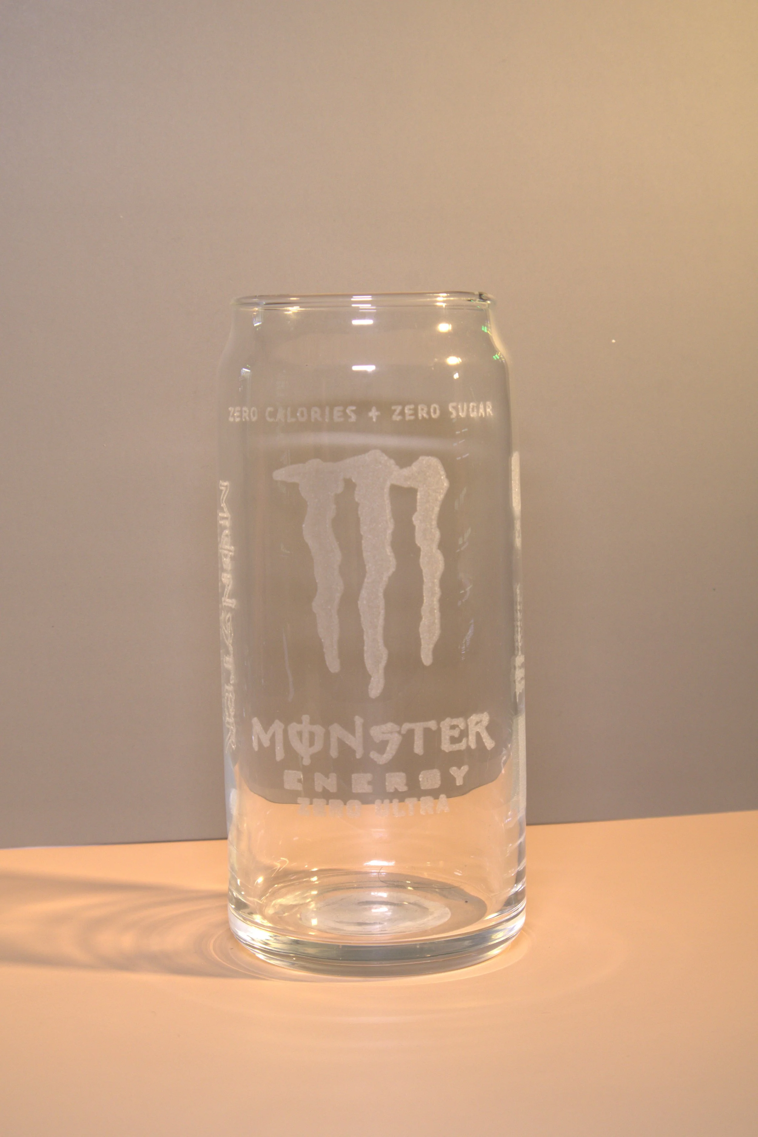 "M" Zero Sugar Custom Engraved Glass
