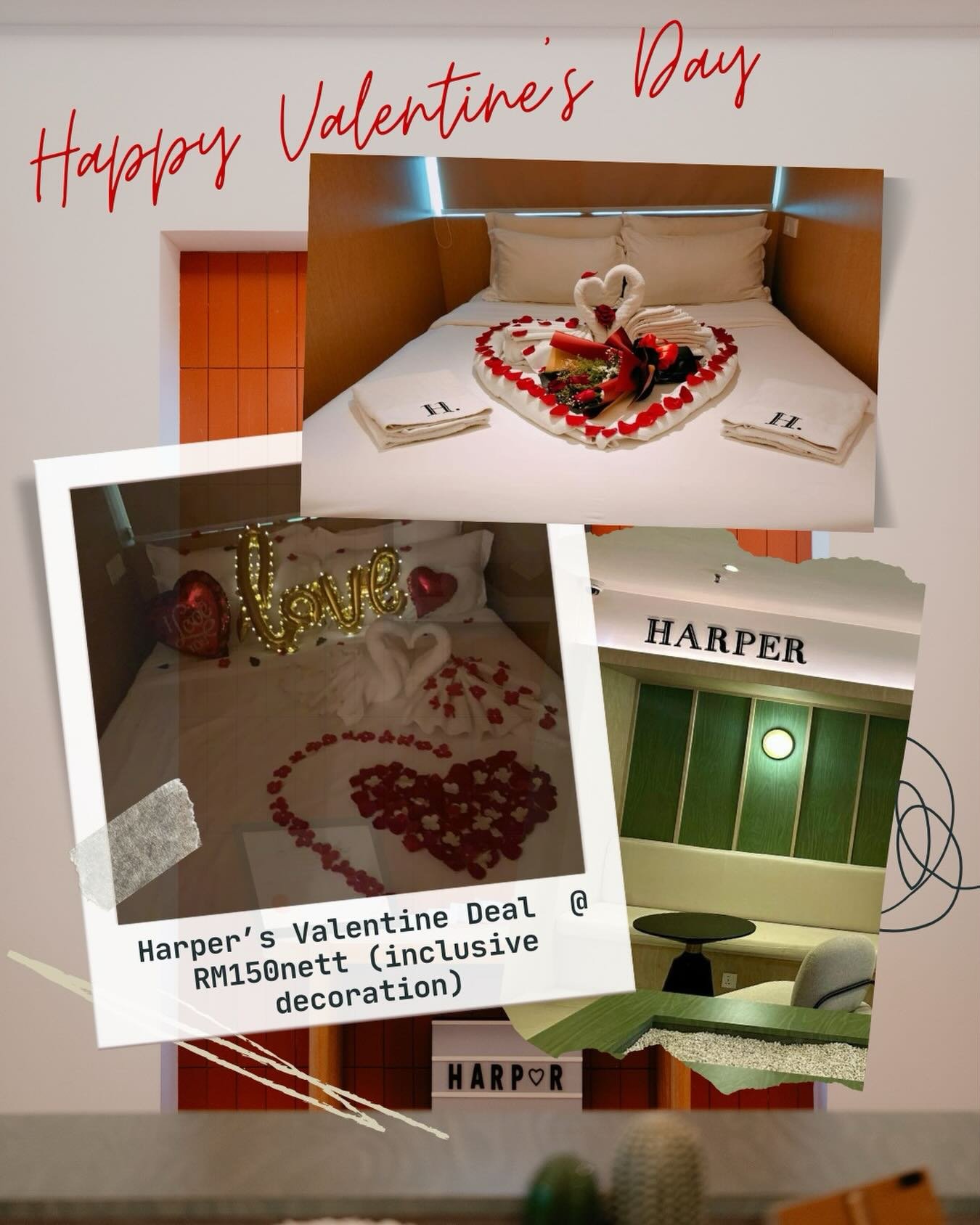 Roses are red&hellip;
Violets are blue&hellip;
A romantic surprise awaits&hellip;
At Harper, just for you ❤️

Indulge in a romantic escape at Harper, thouhtfully decorated to set the perfect mood with RM150 nett (inclusive decoration)

Book now &amp;