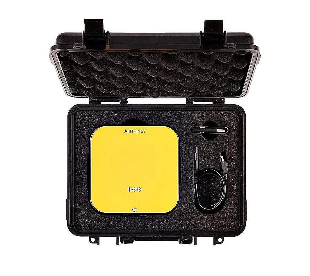 Airthings Corentium Pro continuous radon monitor used for professional radon testing.