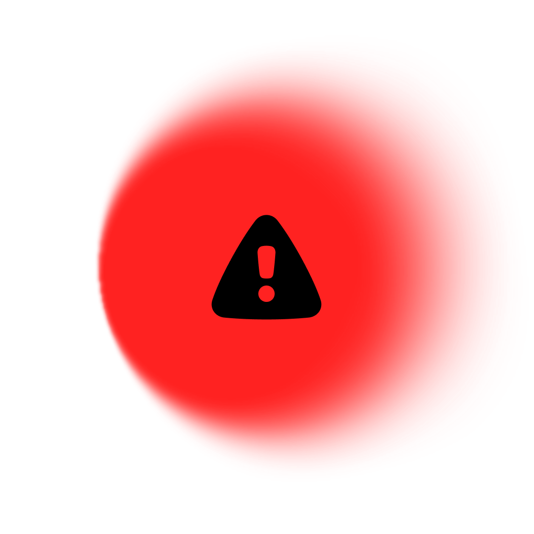 Red circular warning sign with a black exclamation mark inside a black triangle in the center.