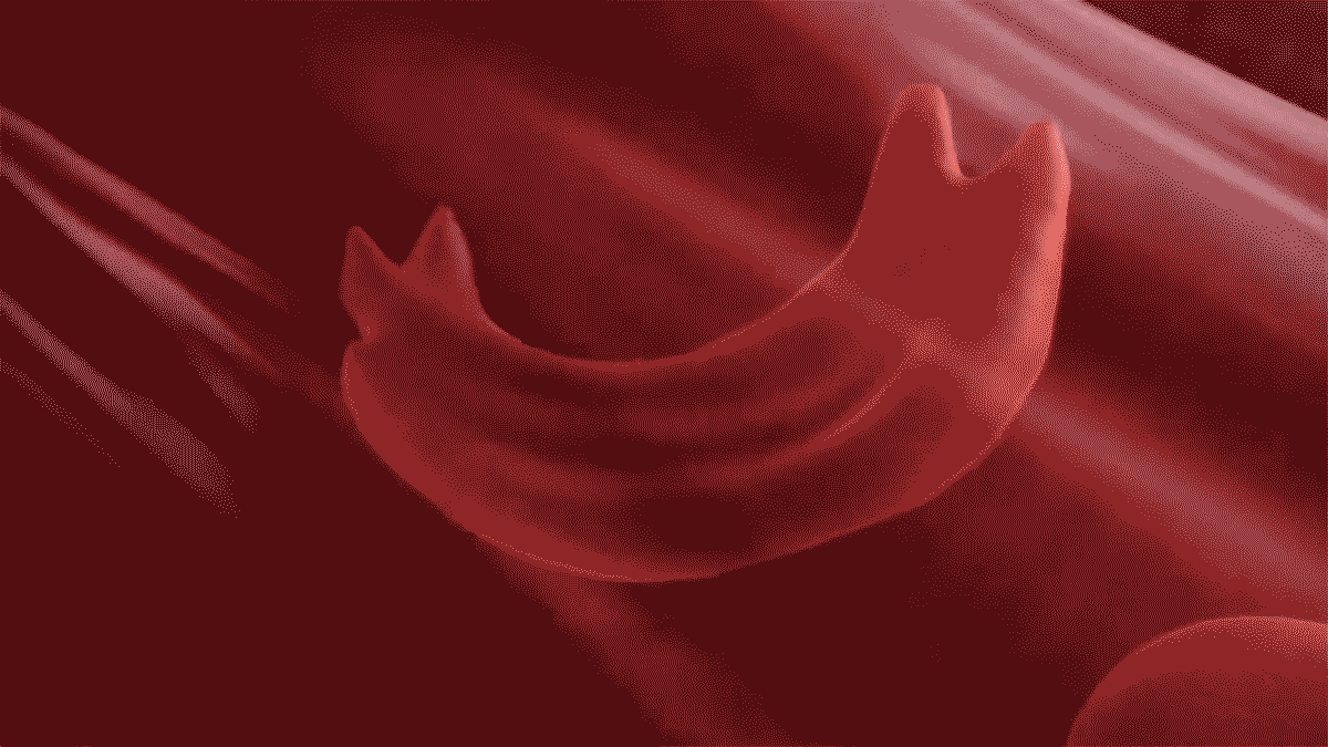 Close-up of a blood vessel with a stent inserted, showing the interior of the artery and the stent structure.