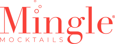 Mingle Mocktails logo in red text.