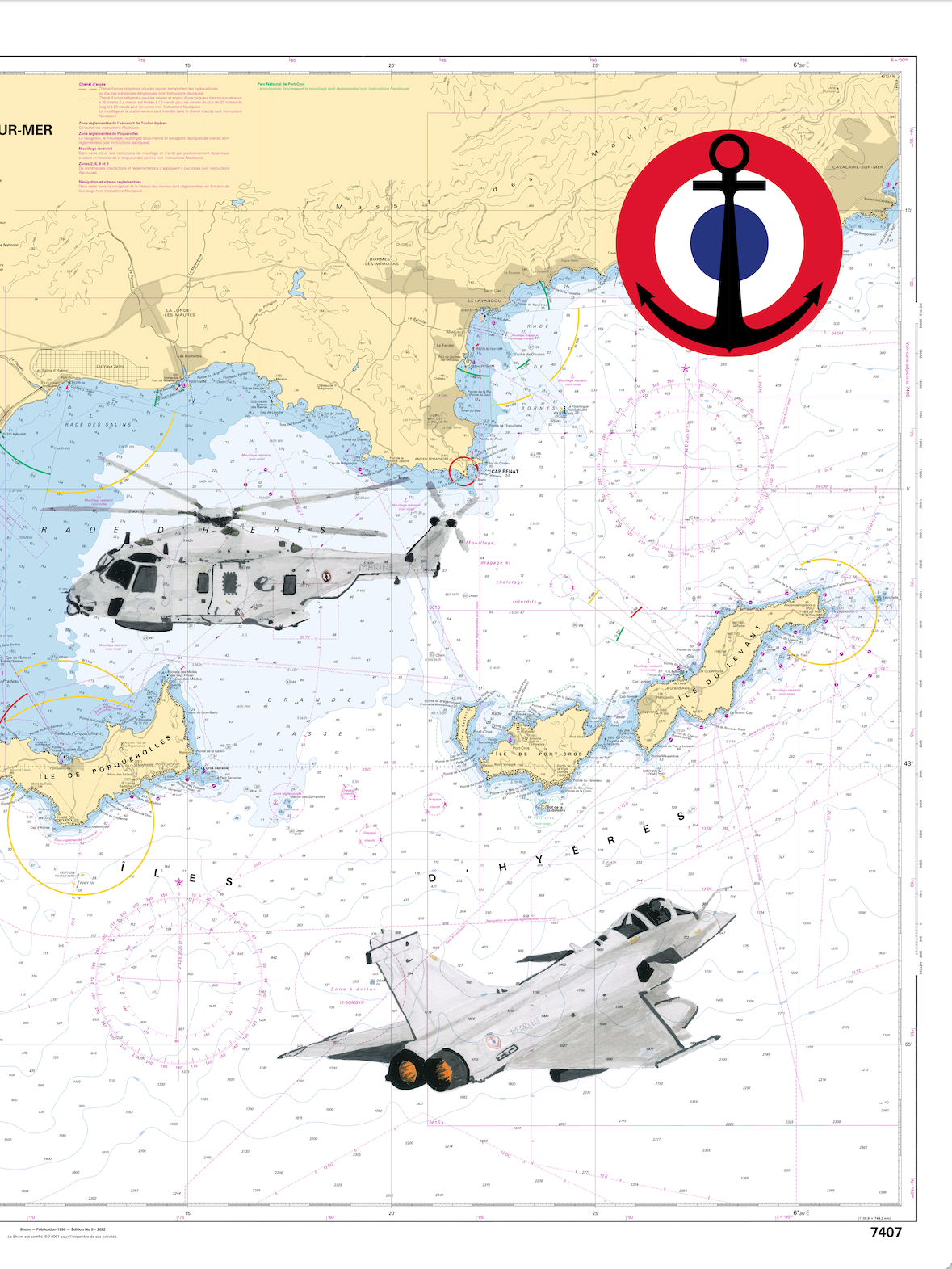 Carte marine aéronavale CATAR François