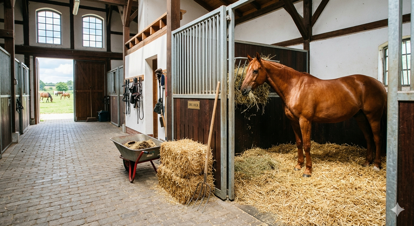 Stallhilfe, Pferdebox, Mistgabel, Schubkarre, Stroh, Heu, Pferd, Augsburg, Donauwörth, Gersthofen, Langweid